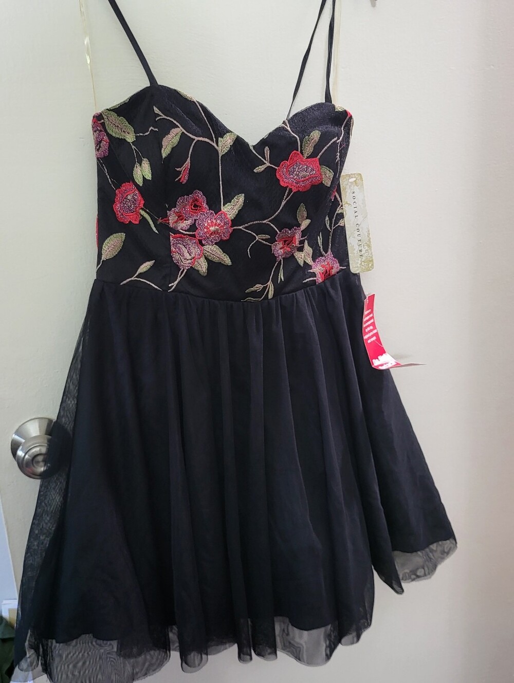 Social Couture Floral Tulle Short Formal Dress Size Medium